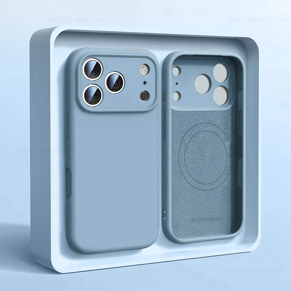Magnetische Original-Flüssigsilikon-Handyhülle für iPhone 18 17 16 15 14 13 Pro Max 17Pro 18 für MagSafe Wireless Cases Soft hülle