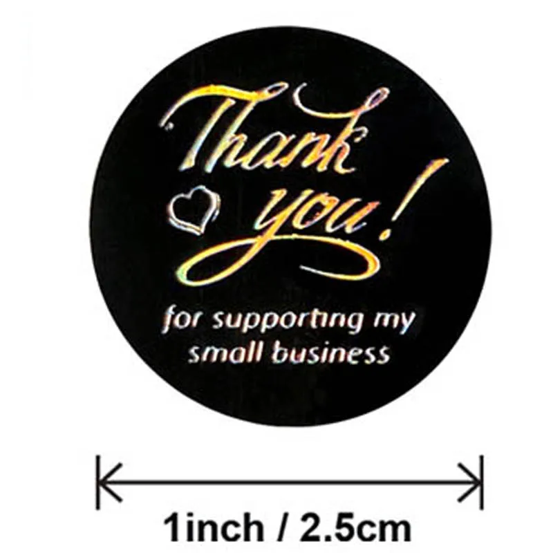 50-500pcs Thank You For Supporting My Small Business Sticker Handmade Sticker Gold Silver Sticker Gift Packaging Sealed Label