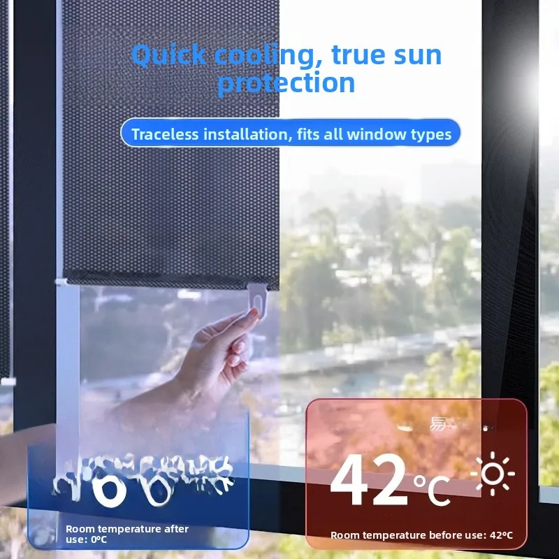 Auatic Rebound Sunade Curtain for Balcony Heat Insulation And Sun Protection Roller Blind Window Covering Summer Expanda... view 3