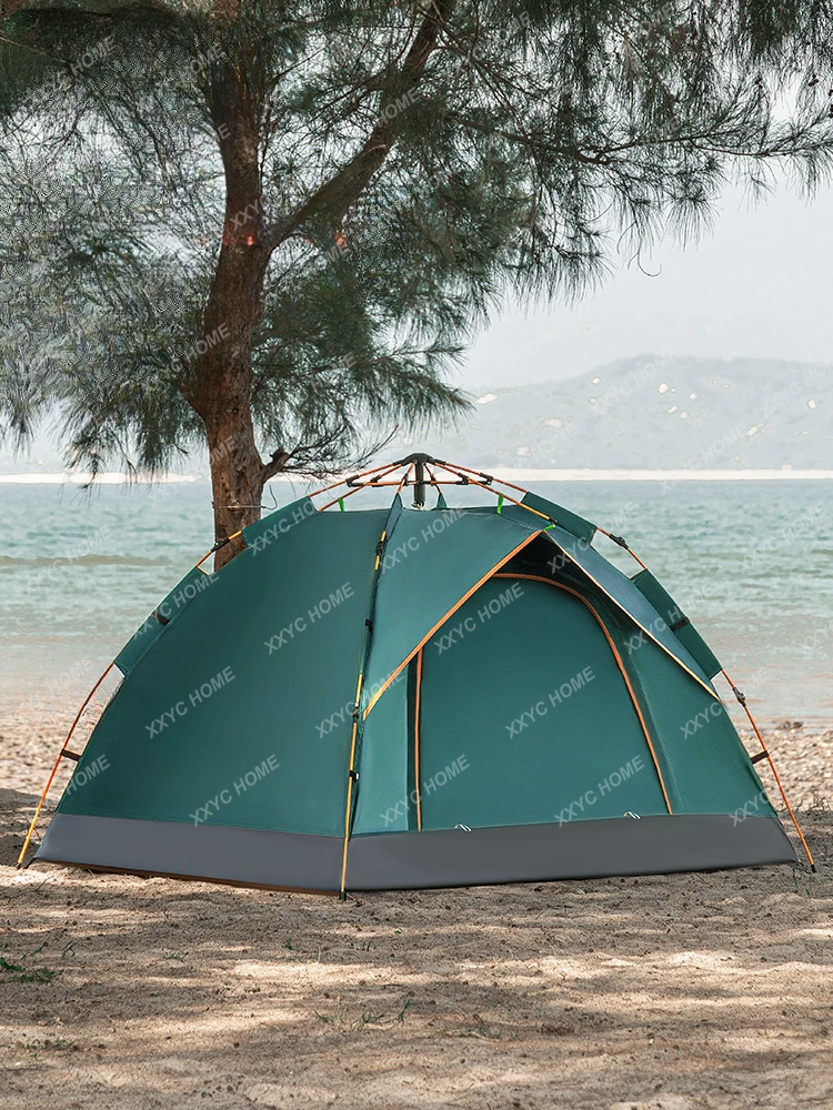 Tent Outdoor Portable Folding Automatic Tent Rain-Proof Double Layer Building-Free 3-4 People Outdoor Camping Windproof