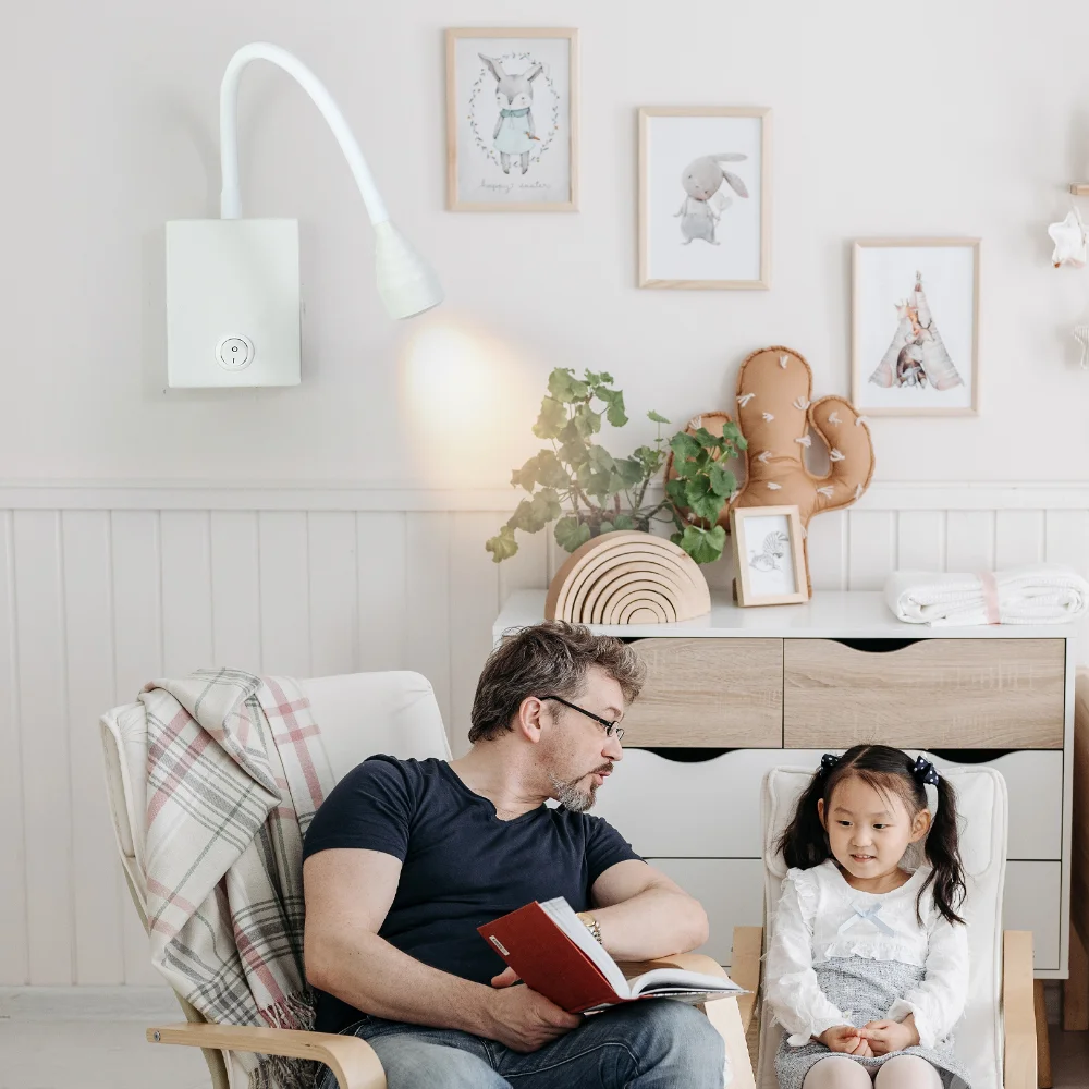 Moderno LED flexível Wall Lights com interruptor, cabeceira Wall Mounted Sconce, abajur, quarto, livro de estudo