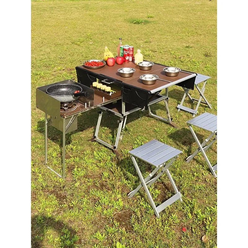 Mobile Kitchen Outdoor Portable RV Camping Wilderness Cooking Utensils Self-driving Tour Equipment