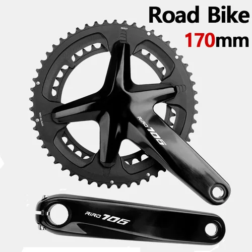 170mm 커넥팅로드 도로 자전거 용 24mm 크랭크 셋 Hollowtech 통합 크랭크 암 더블 체인 링 50 34 53 39 체인 휠