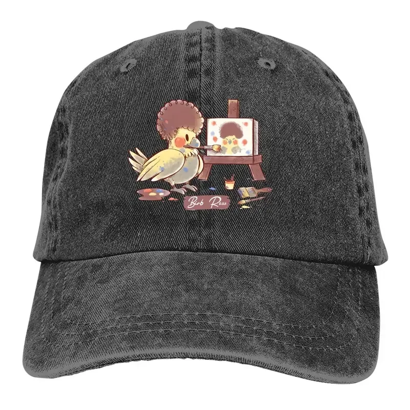 Washed Men'S Baseball Cap Birb Ross Trucker Snapback Caps Dad Hat Parrot Birds Pet Golf Hats