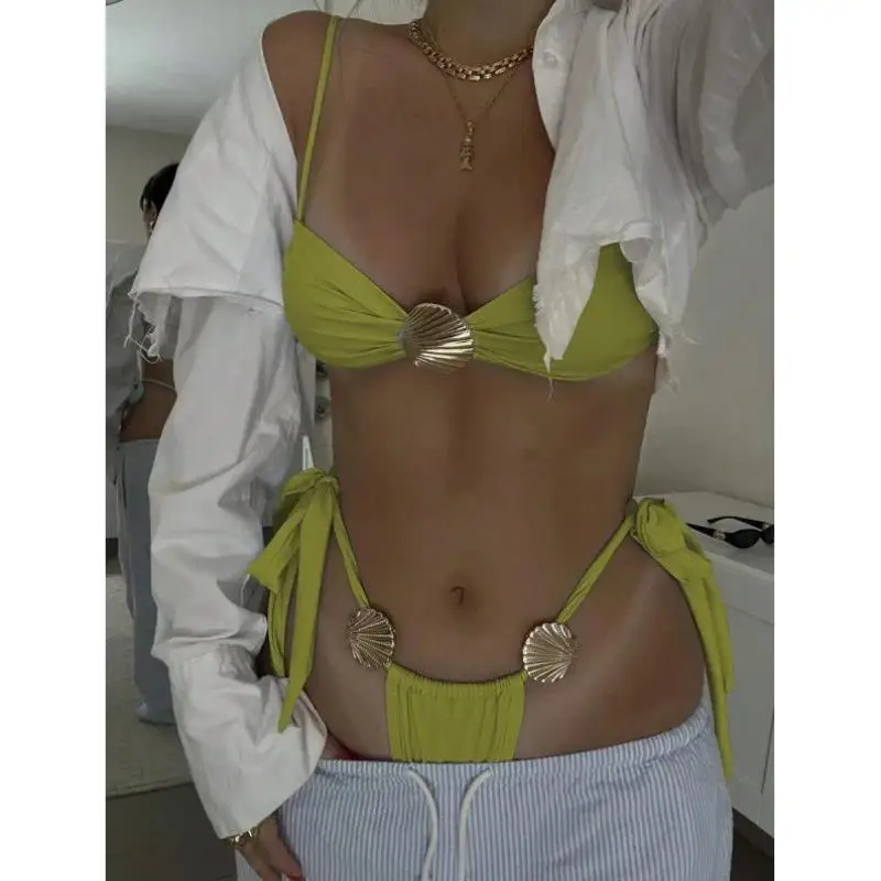 

New Design Women's Bikini Swimsuit Cross-Border Sle Casual Sport Suit Seven-Quarter Sve Autumn Season No Brand