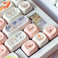 Cute Union Keycaps PBT Personalised Secondary Pink for 68 75 84 98 104 F87 Custom Mechanical Keyboards