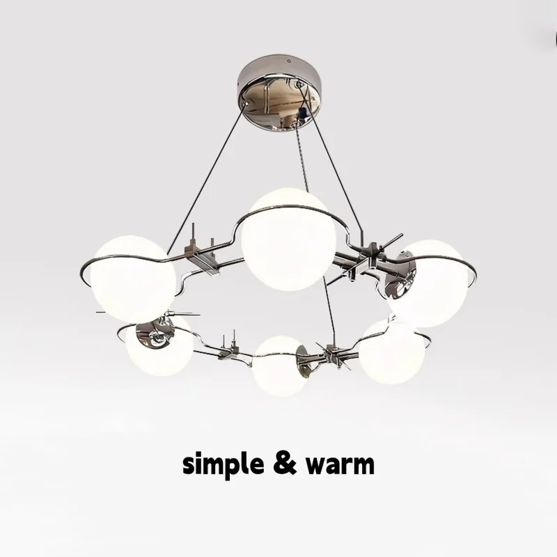

MZISOSOD Bauhaus Modern Minimalist Light Luxury Glass Ball Pendant Light for Living Room Dining Room Bedroom Kitchen Home