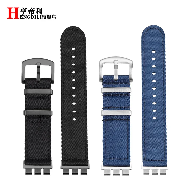 21mm Modified Metal steel adapter waterproof watch strap For Swatch yvs400 yvs420 yvs451 454 nylon watchband men Bracelet Belt