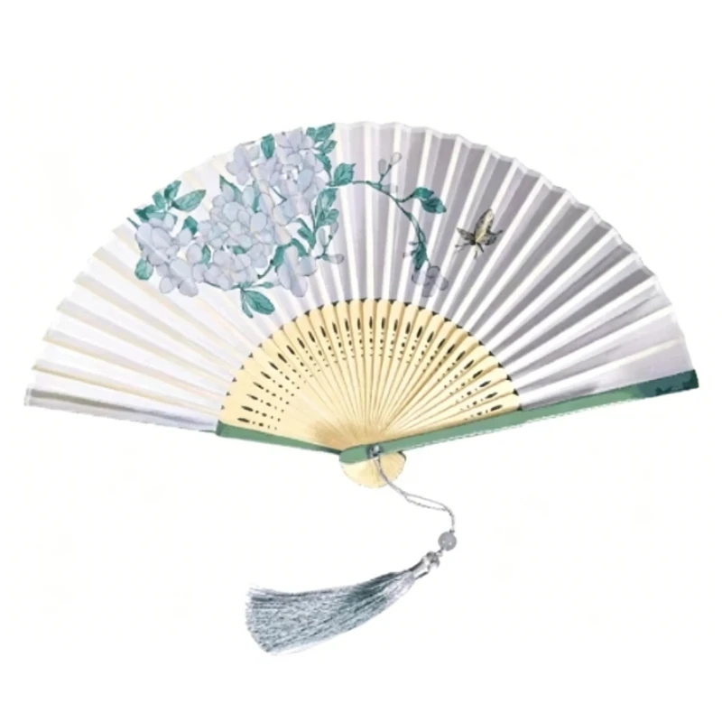 

Chinese Style Folding Hand Fan Women Girls Hanfu Qipao Catwalk Photography Props Fan Ancient Style Portable Cute Summer Silk Fan