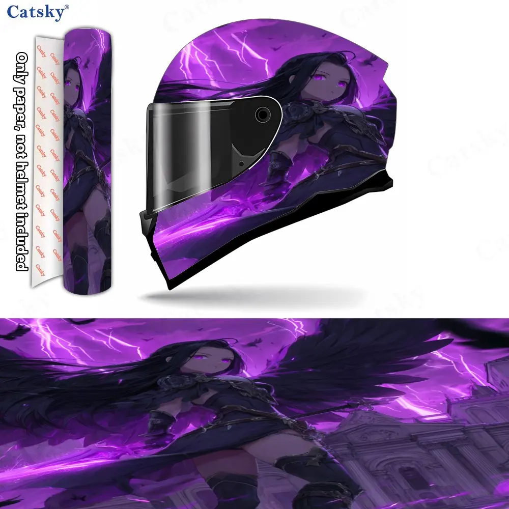 

Lightning Black Wing Battle Angel Helmet Protection Sticker, Motorcycle Helmet, Racing Pattern Sticker, Ethylene Packaging Helme