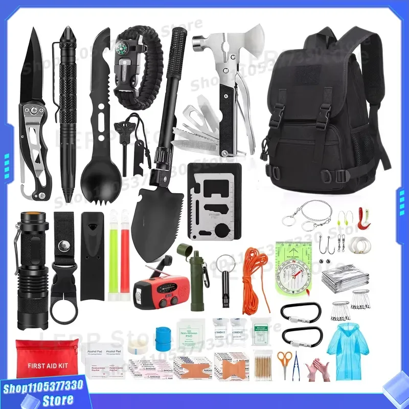 Multifunctional Outdoor Survival Kit Emergency Camping Gear Tools Set for Adventure Hiking Backpacking Essential Equipment