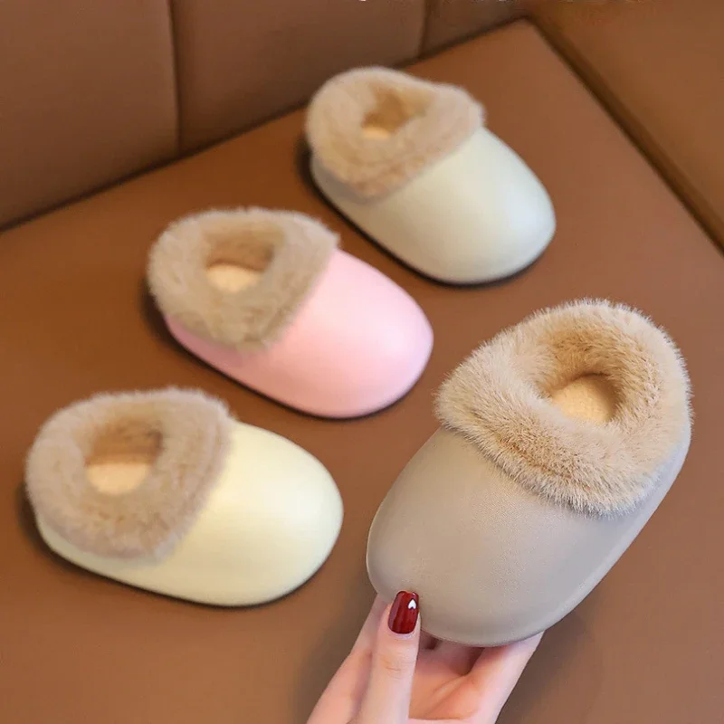 New Waterproof Child Slippers Warmth Comfort Girl Shoes Outerwear Boy Shoe Wrapped Roots Winter Anti Slip Snow Boots Pantuflas