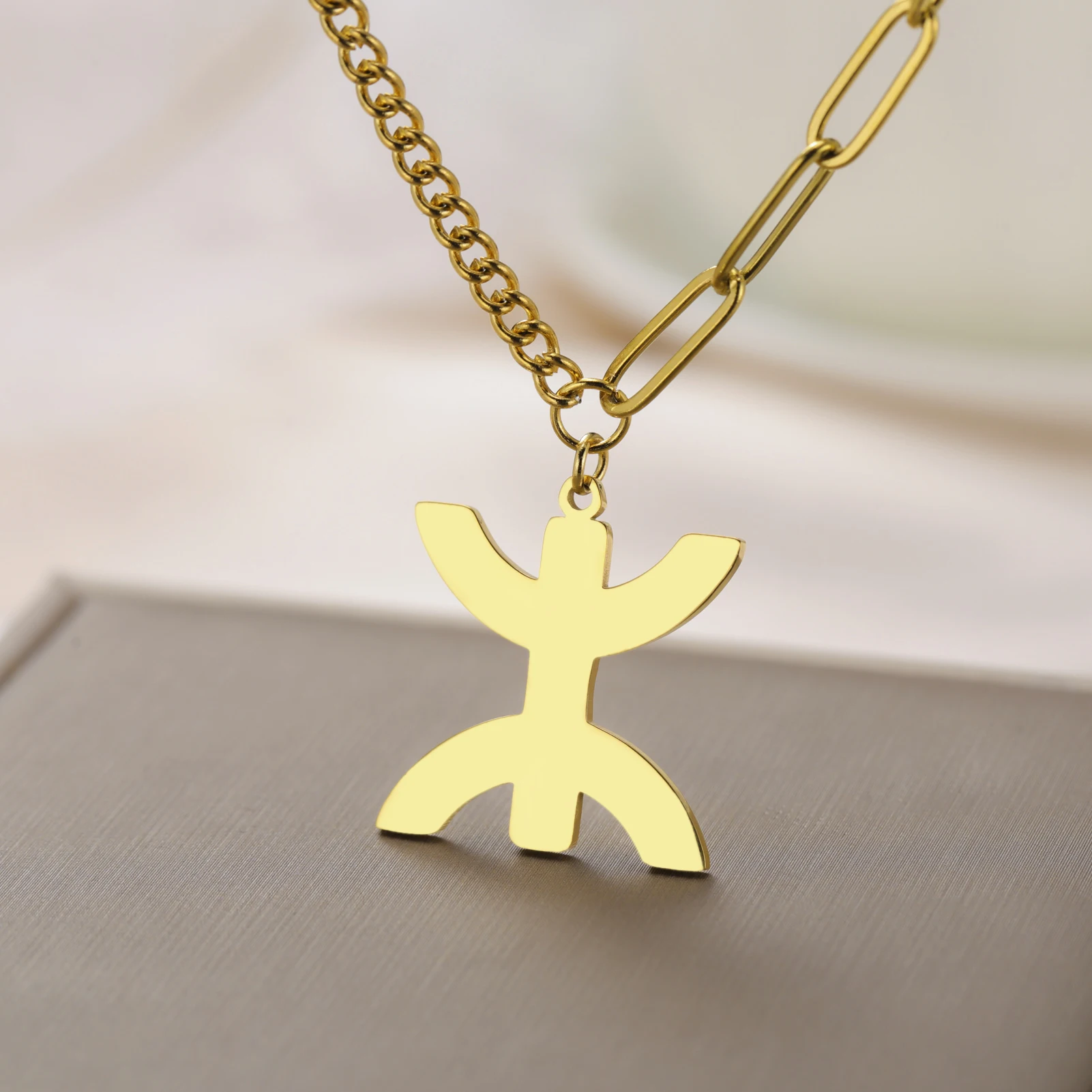 LIKGREAT أفريقيا الأمازيغية رسالة قلادة للنساء ياز البربر رمز كابيل نمط العرقية البربرية مجوهرات هدية روحية