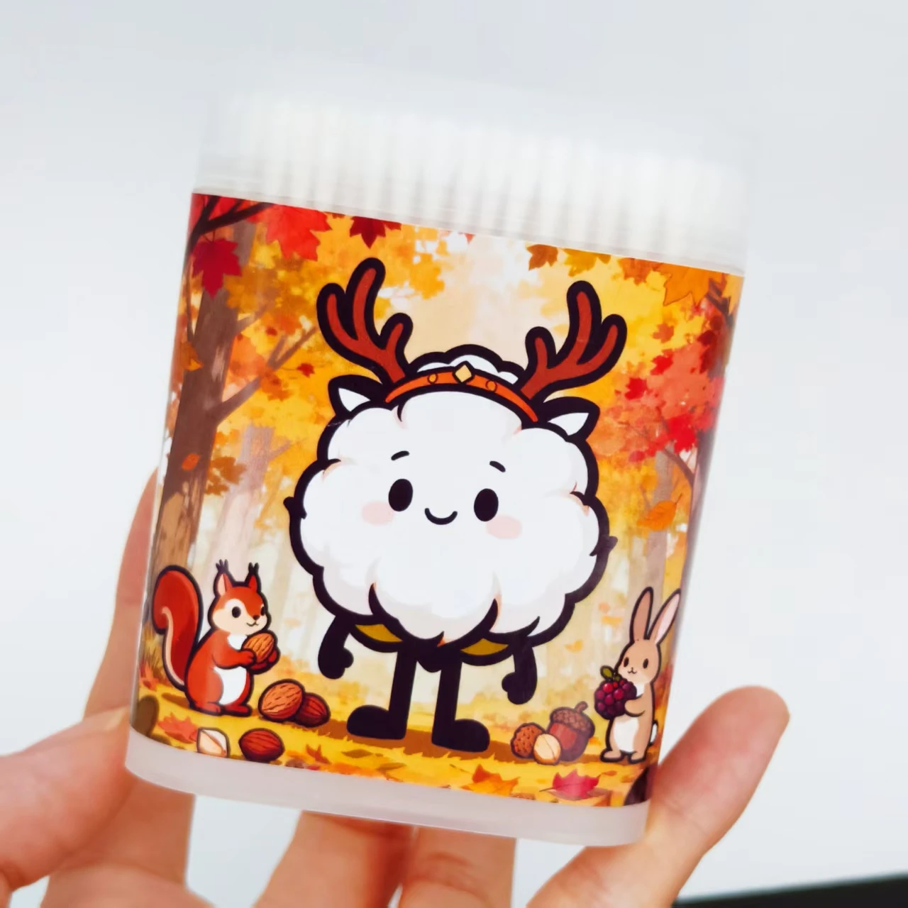 400개/600개 추수감사절 테마 면봉 볼 스크럽 박스 정밀 축 면봉