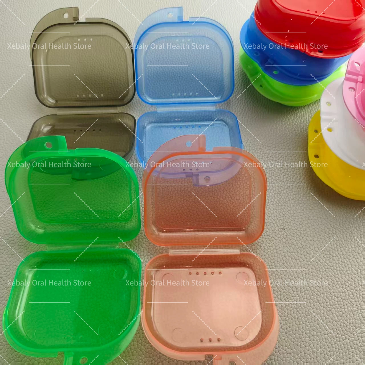 50Pcs Multiple Colors Mini Denture Storage Box Tooth Retainer Case Denture Plastic Box Oral Hygiene Supplies Orthodontic