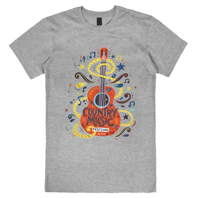 100% Cotton Breathable Round Neck Women's T-shirt Cartoon Guitar Print Everyday Casual Commuter Style 2024 Summer Fashion Item