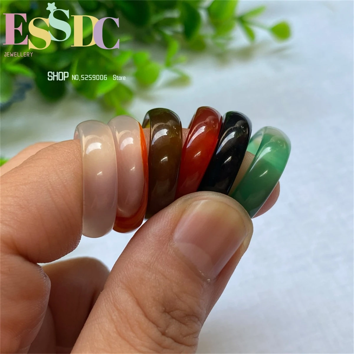 Hot Sale Natural stone rings jewelry a diversity of stones Six kinds of models Unisex Circle Natural Stone Finger Rings charms