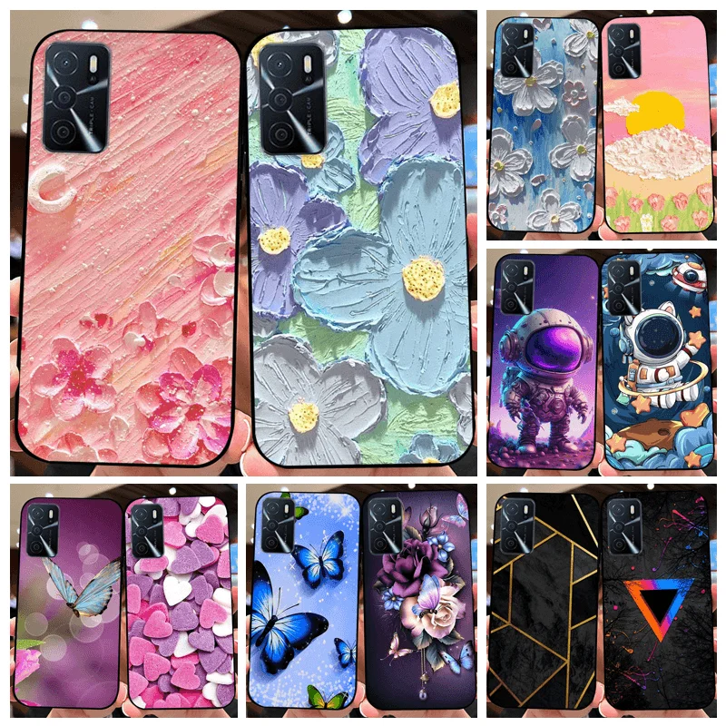 For Oppo A16 A16s 4G Case CPH2269 CPH2271 Fashion Cartoon Shockproof Soft Silicone Phone Cover For OPPO A16s A 16 Coque Bumper