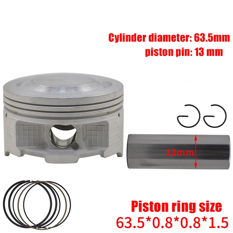 Motorcycle Cylinder Piston Gasket Kit Big Bore 63.5mm for Honda CBF125 CB125F XR125L GLR125 CG 125 CARGO GLH125 GR125 CGR125