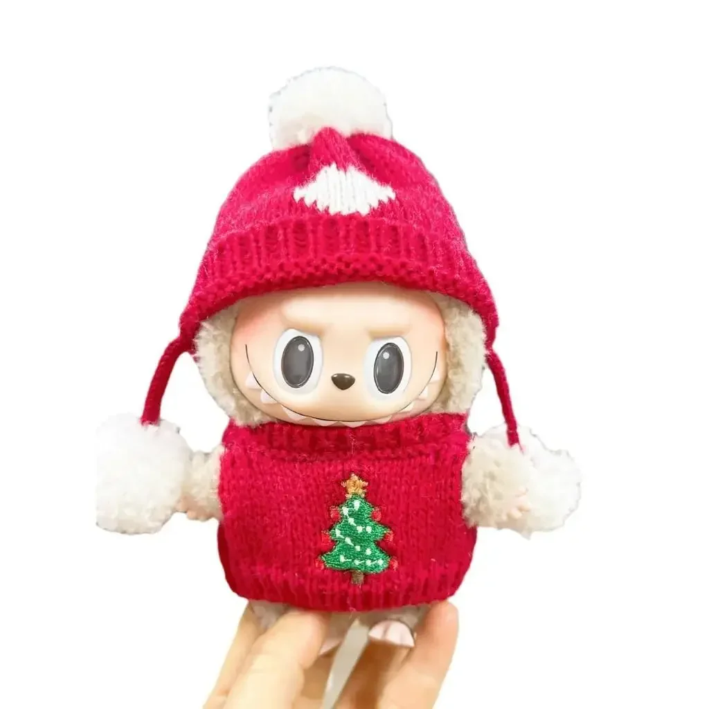 17cm carino Mini peluche vestiti per bambole accessori per la corea Kpop Exo Labubu Idol Dolls capodanno regalo di abbigliamento natalizio