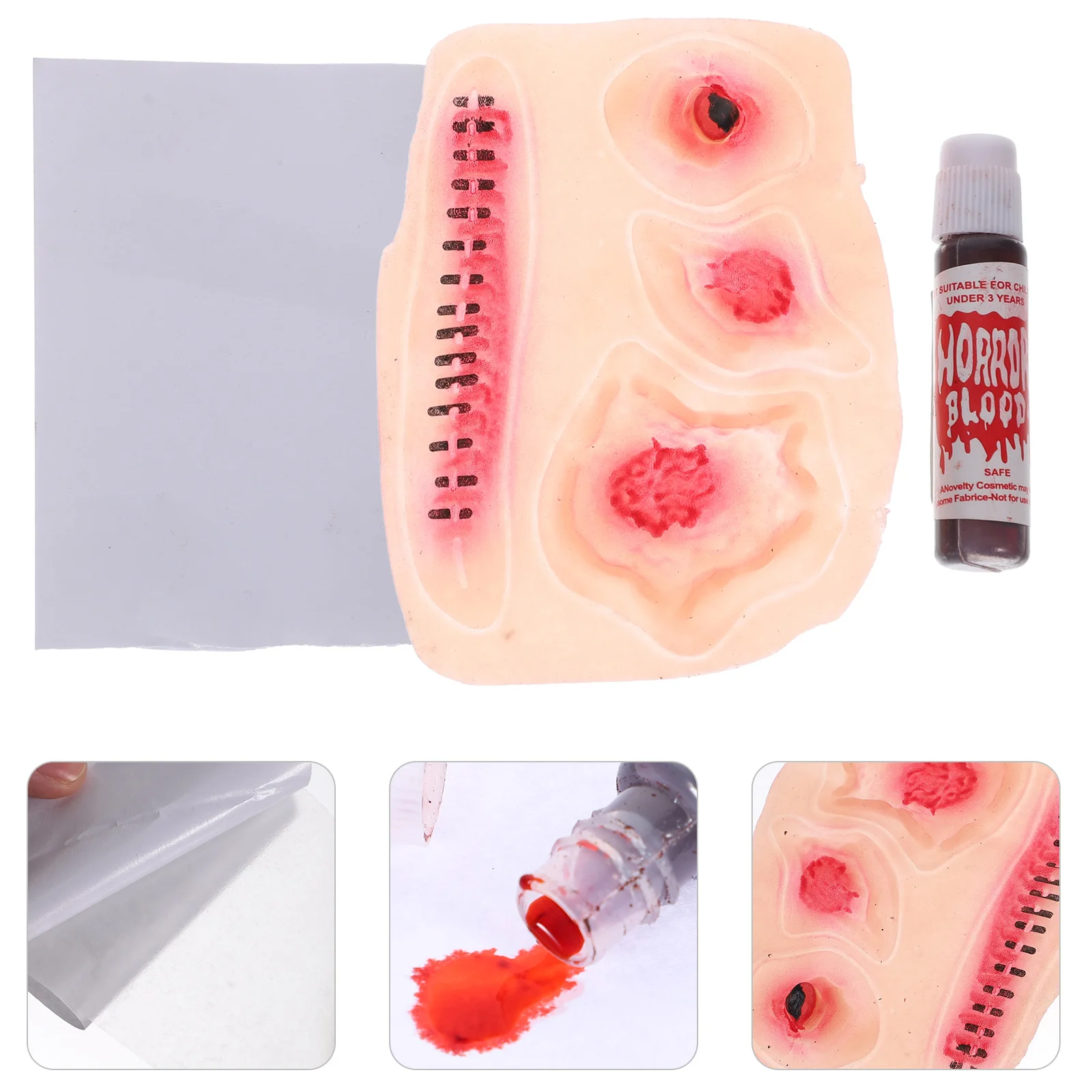 

2 Pcs Horror Scar Stickers Realistic 3D Temporary Body Decorations Halloween Wound Tattoo Safe Latex Skin Patch