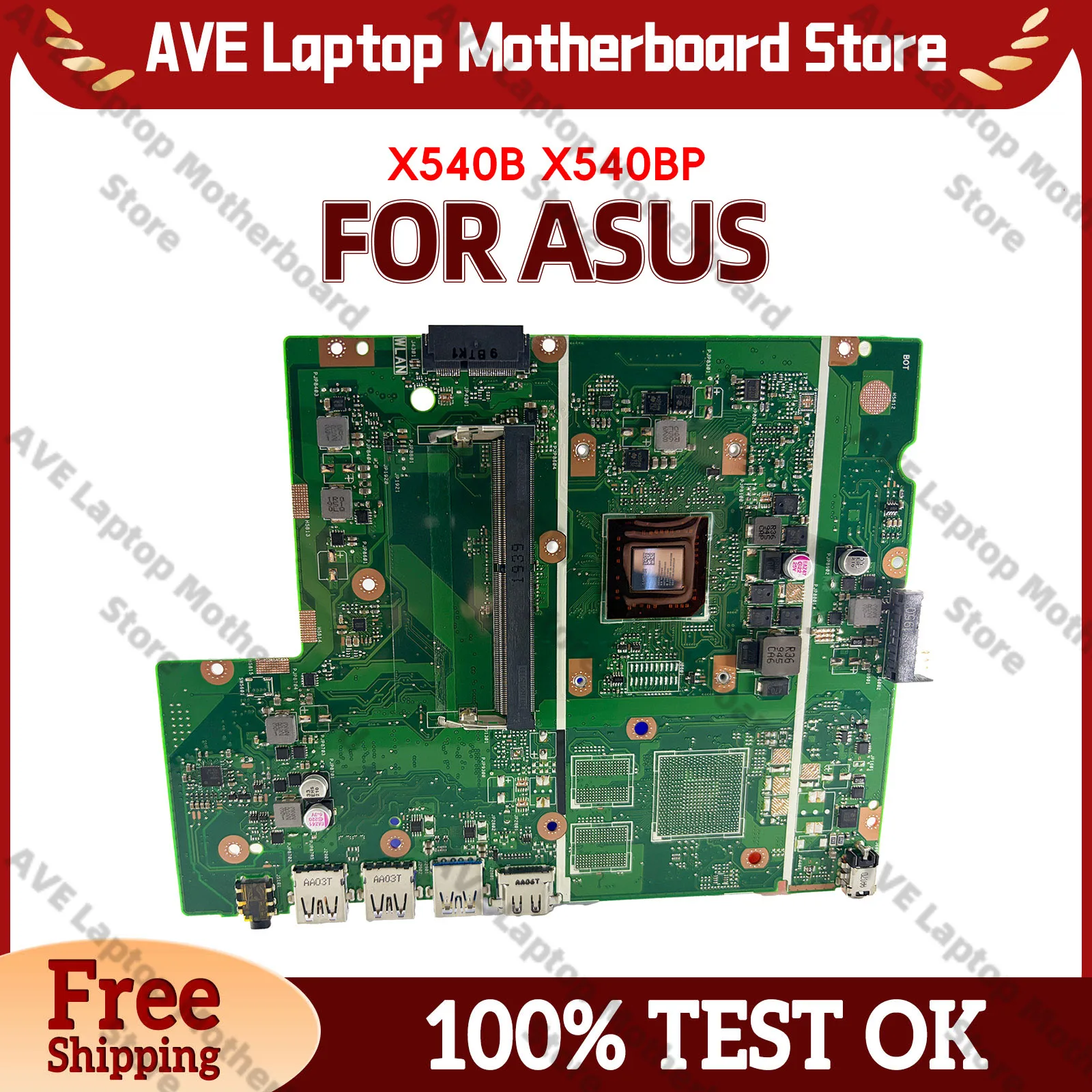 Placa base para portátil X540BP X540B para ASUS VivoBook X540BA R540B D540B X540BP F540B A540B con CPU A6 A8 A9