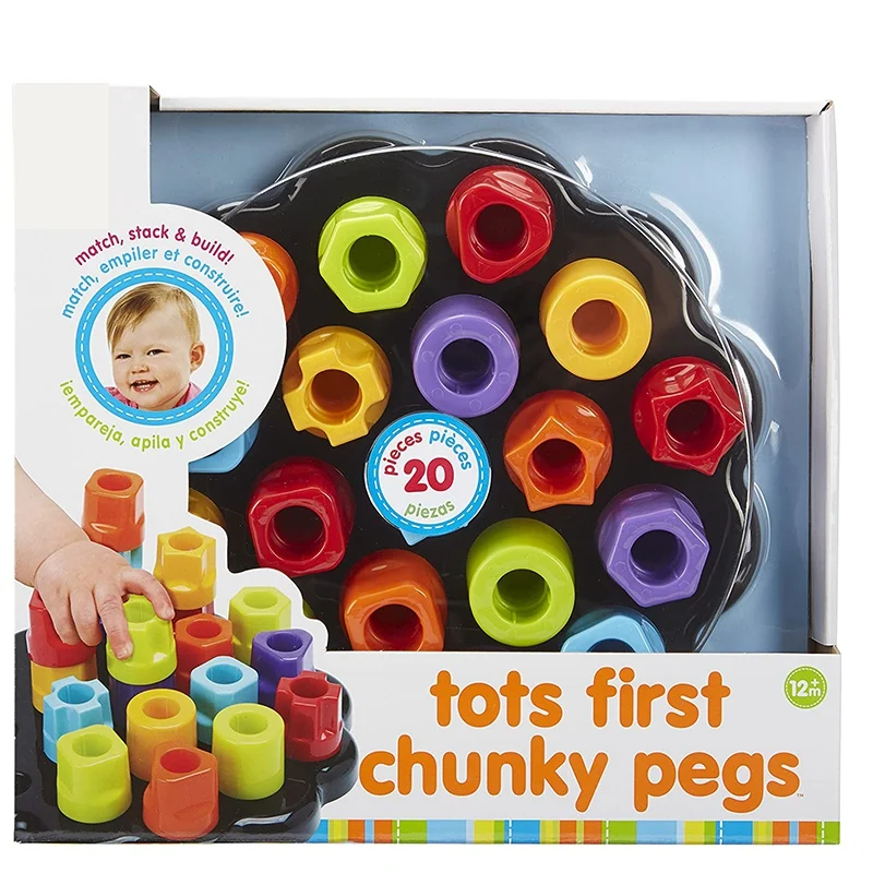 Primeiro Chunky Aprendendo a Combinar Pilha, Construir e Ordenar, Os Pegs em Todos os Tipos de Formas e Tamanhos, Brinquedos Educativos, Tots First