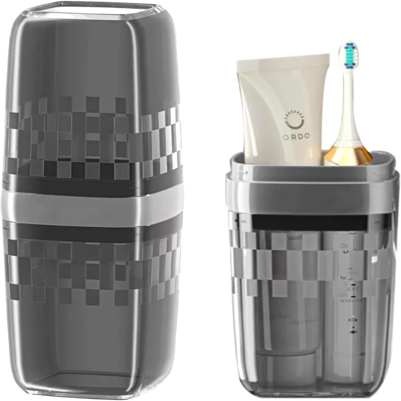 

Toothbrush Holders with Cover \u2013 Portable Compact Toothbrush Case & Carrier for Bathroom, School, Business Trips \u2013 Toot