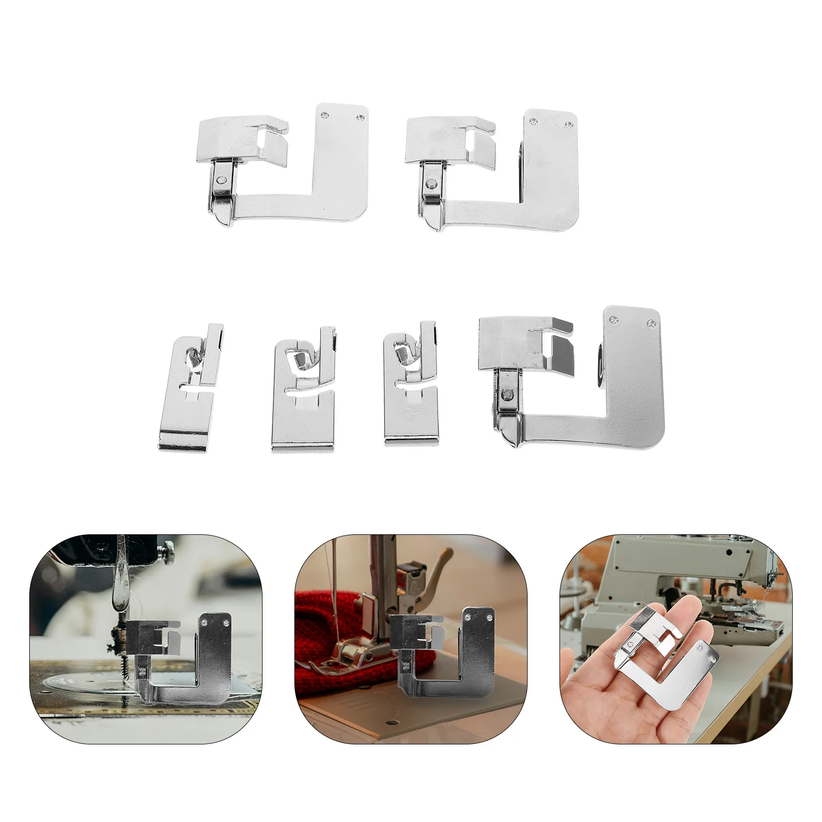 

6Pcs Sewing Machine Presser Foot Set Practical Replacement Feet for Beginners and Experts Sewing Rolled Hem Presser Foot