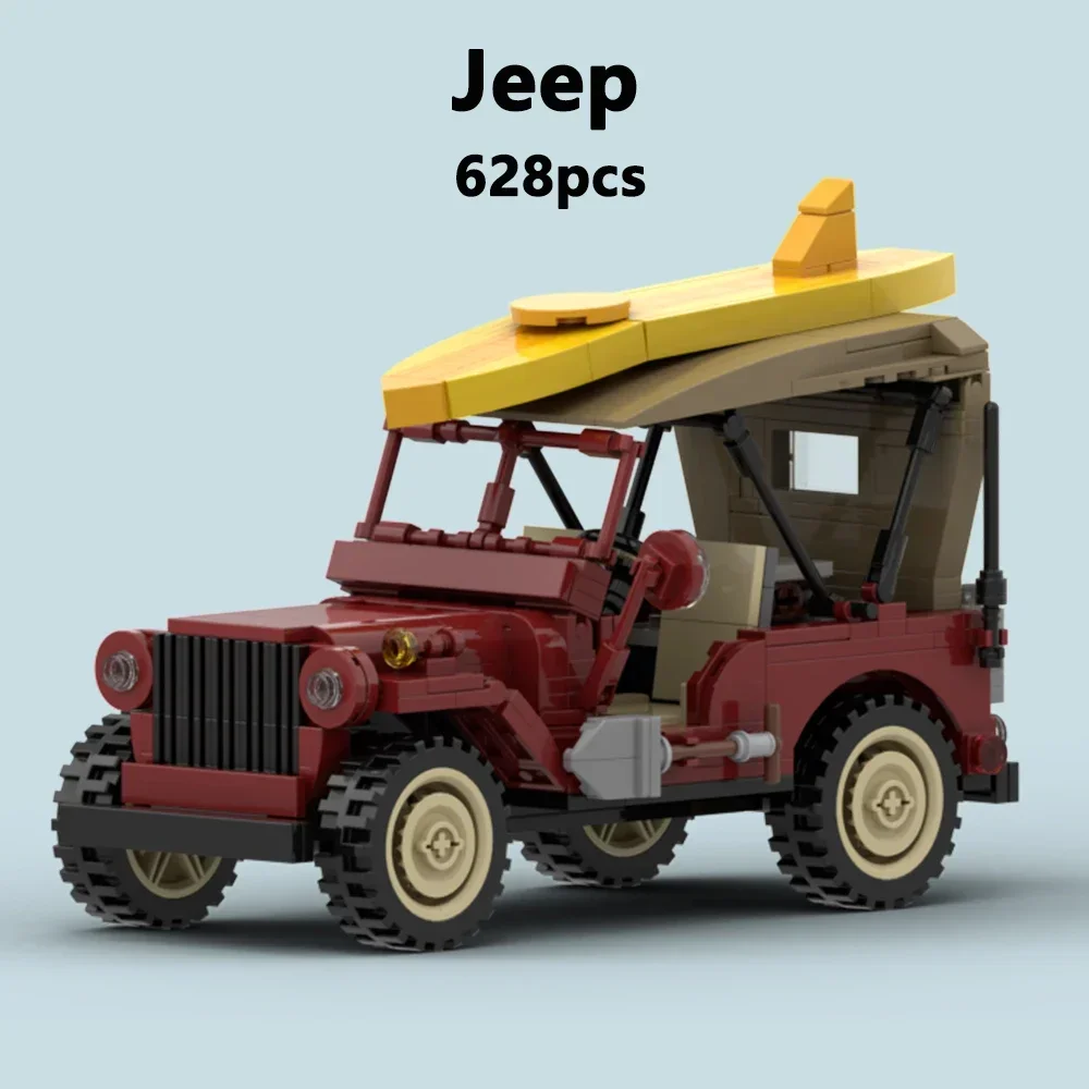 New Toy 628pcs Kids Building Block Toys For Creative Jeep Cars Model Collectible Decorate Kits DIY Toys For Boys Gifts