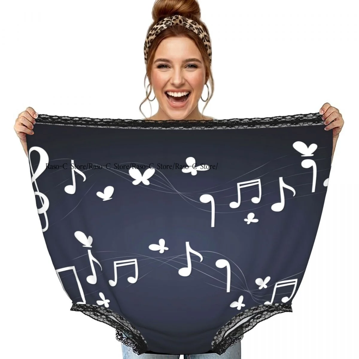 Funny Grandma Underwear Pentagrams With Musical Notes Butterflies Casual Prank Presents