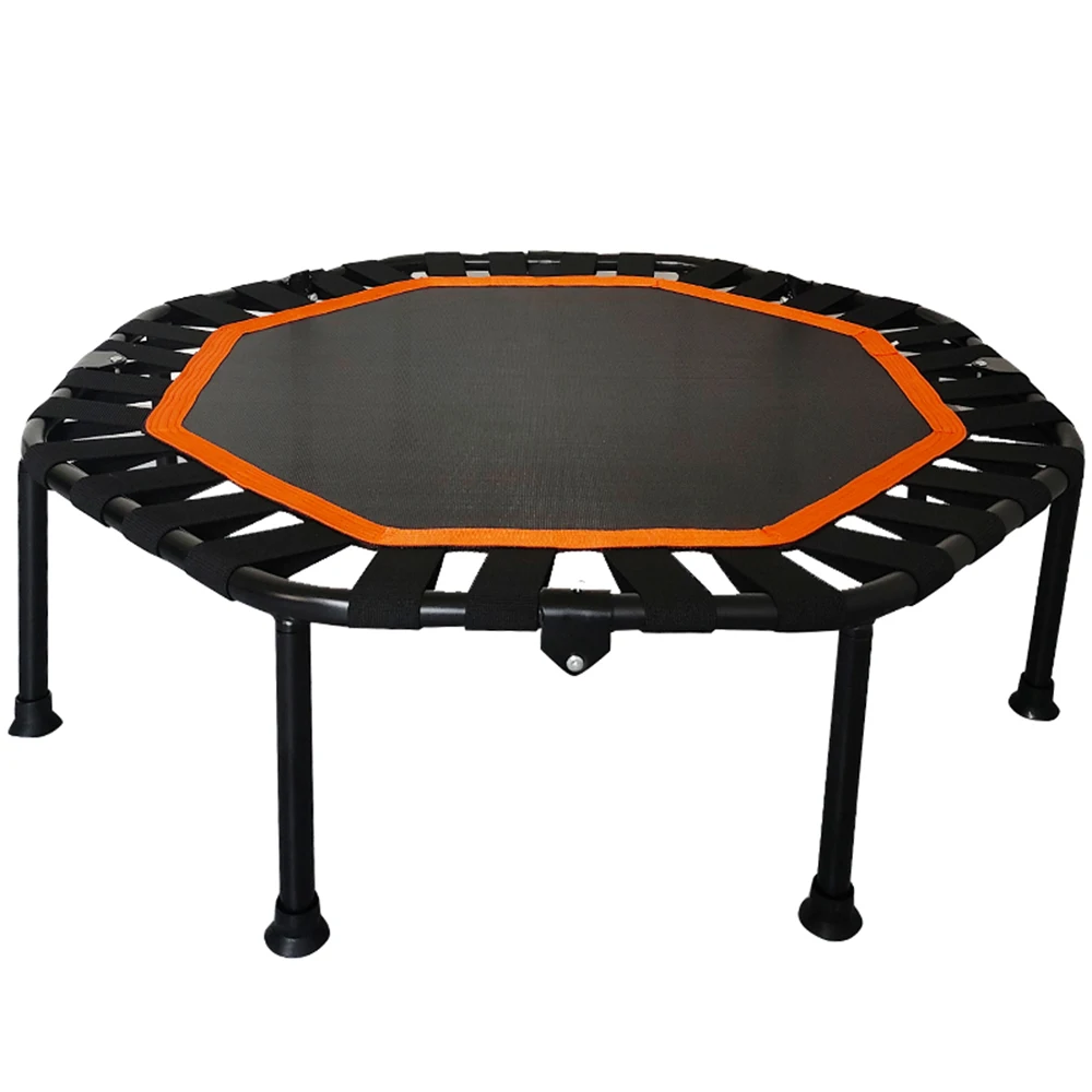 Mini Trampoline for Adults Fitness Foldable 42-In Octagonal Silent Safe and Stable Slingshots for Heavy Duty Double Handles