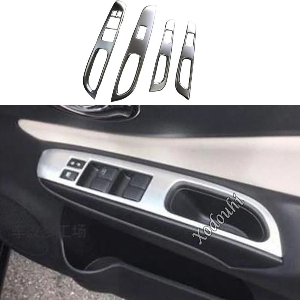 

Car Cover Door Window Glass Panel Armrest Handrail Lift Switch Button Trim Frame Hoods 4pcs For Nissan NOTE 2017 2018 2019 2020