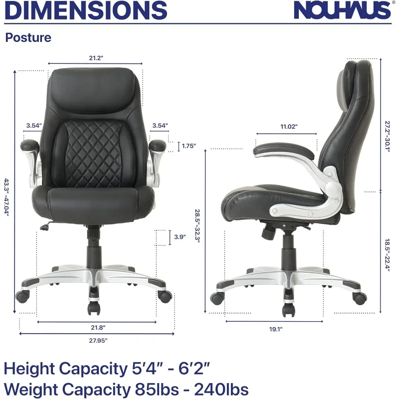 Ergonomischer pu Leder Bürostuhl Lordos stütze moderner Chefsessel und Computer Schreibtischs tuhl