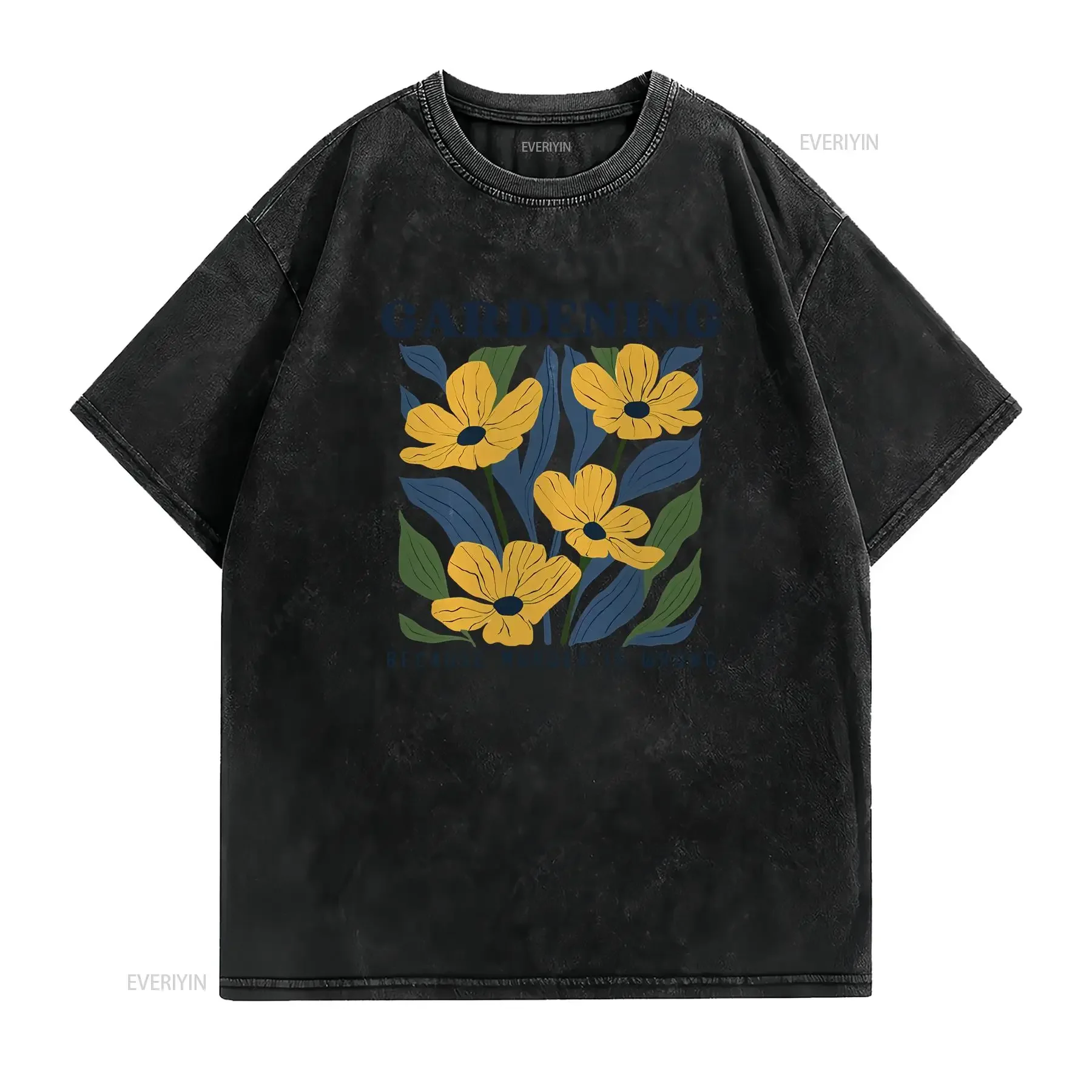 Gardening because murder is wrong Plant Lover shirt Mom Abstract Flower Floral Funny Garden Meme vintage Washed
