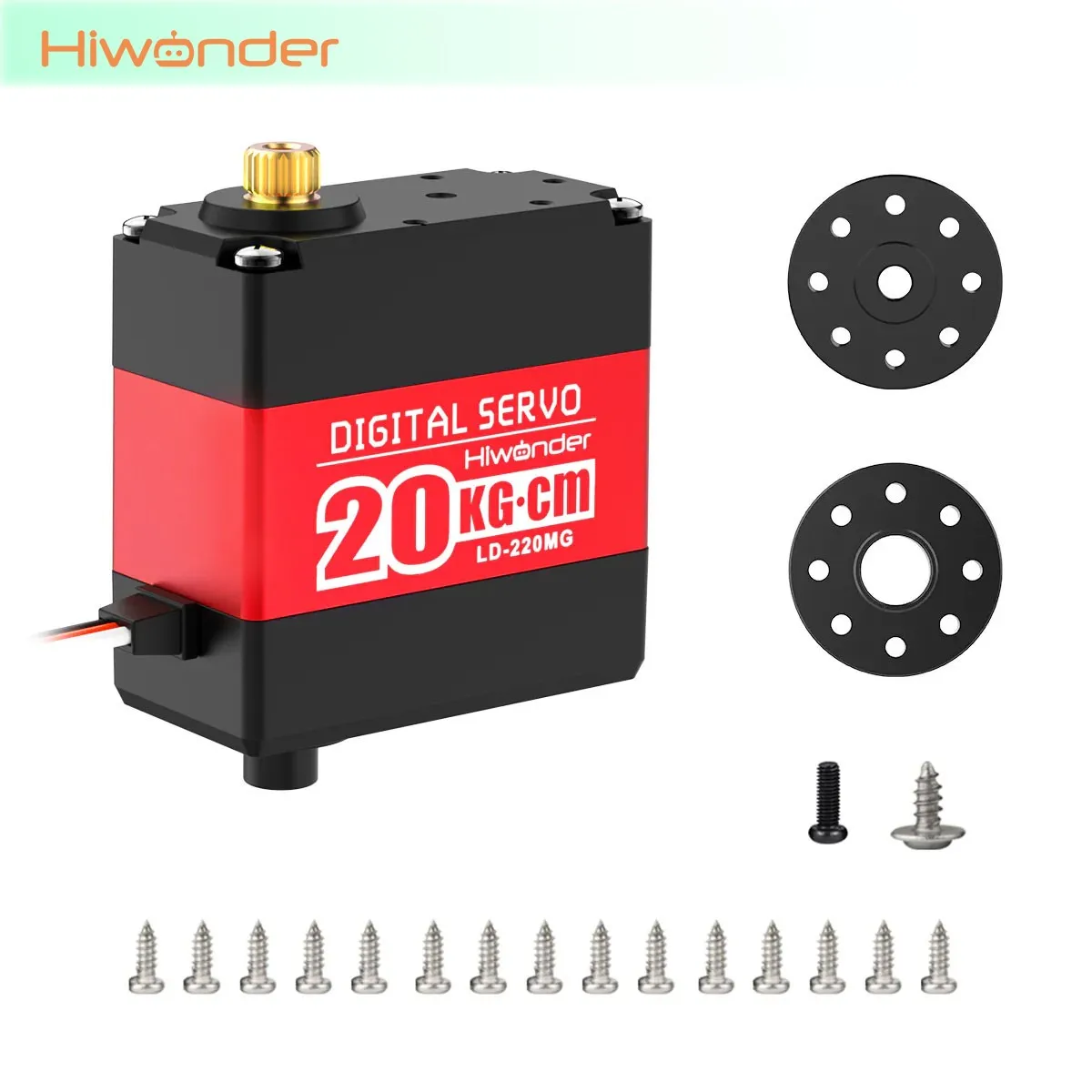 

Hiwonder LD-220MG 20 кг сервопривод с высоким крутящим моментом, двухвальный цифровой сервопривод, металлический корпус для роботов, рук и роботов