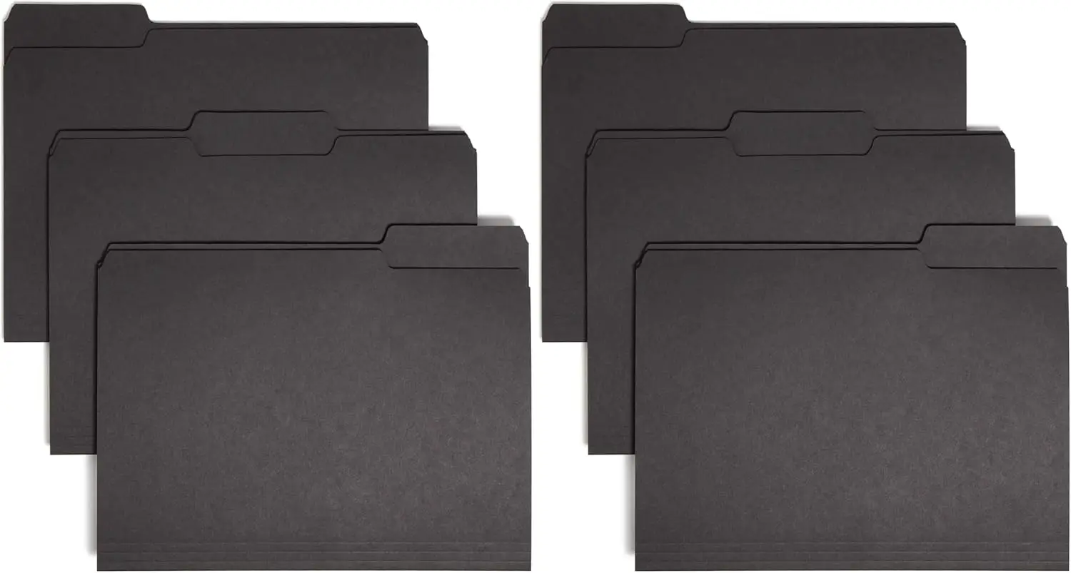 

Letter Size Expandable File Folders, 1/3-Cut Tab, Black, 100 per Box (Pack of 2) for Filing Cabinet