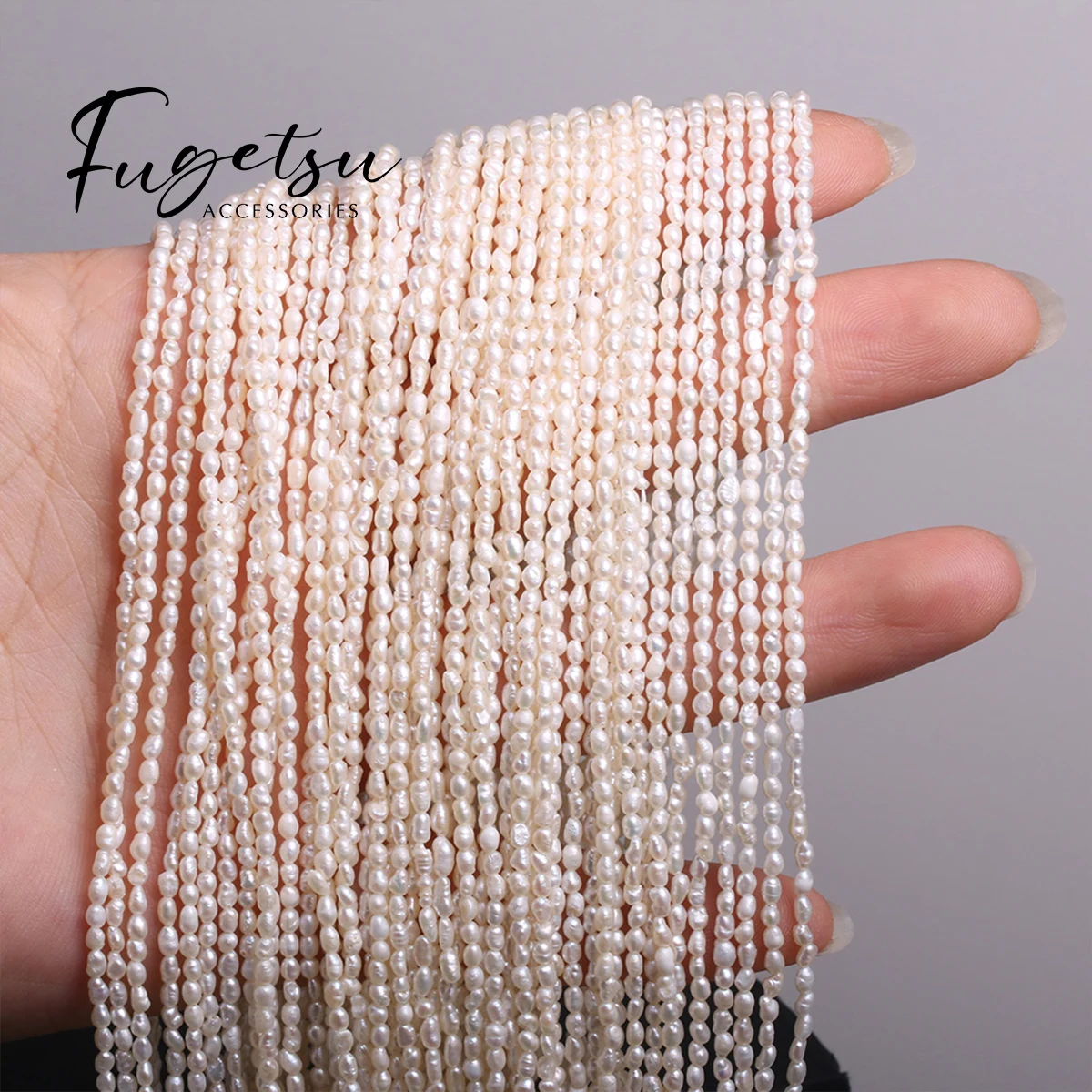 

1.8-2mm Cultured Pearl Natural Freshwater Pearl Rice Loose Beads Charms for DIY Women Men Necklace Jewelry Making Accessories