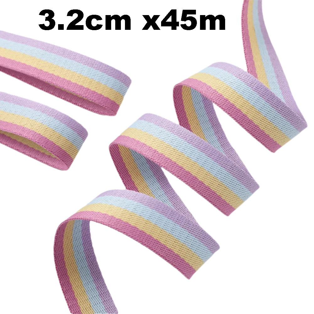 Thick Rainbow Webbing Colorful Heavy-duty Rainbow Webbing Strap 45m 2.5 cm/3.2cm DIY Toddler Playground Accessories