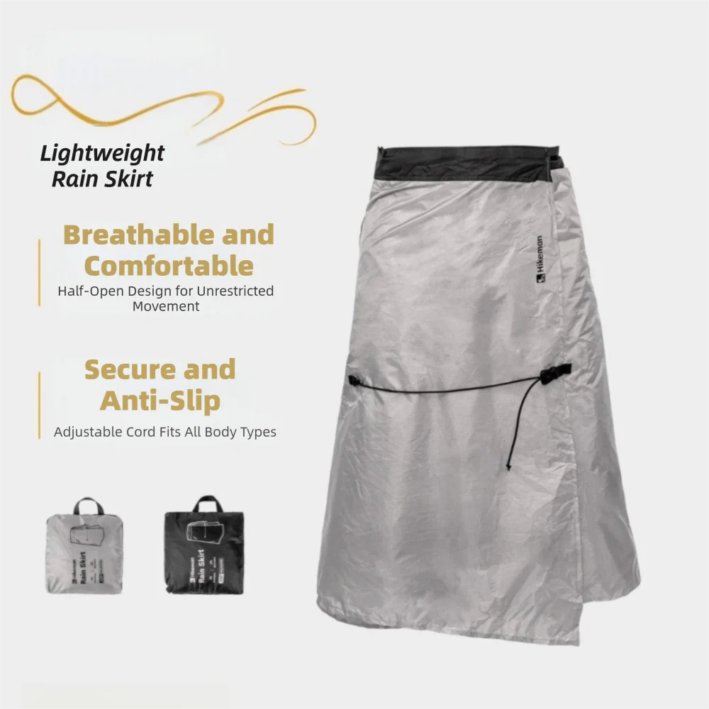 3-in-1 Hiking Rain Skirt Multipurpose Ultralight Split Rain Gear Breathable Wear-resistant Rain Poncho