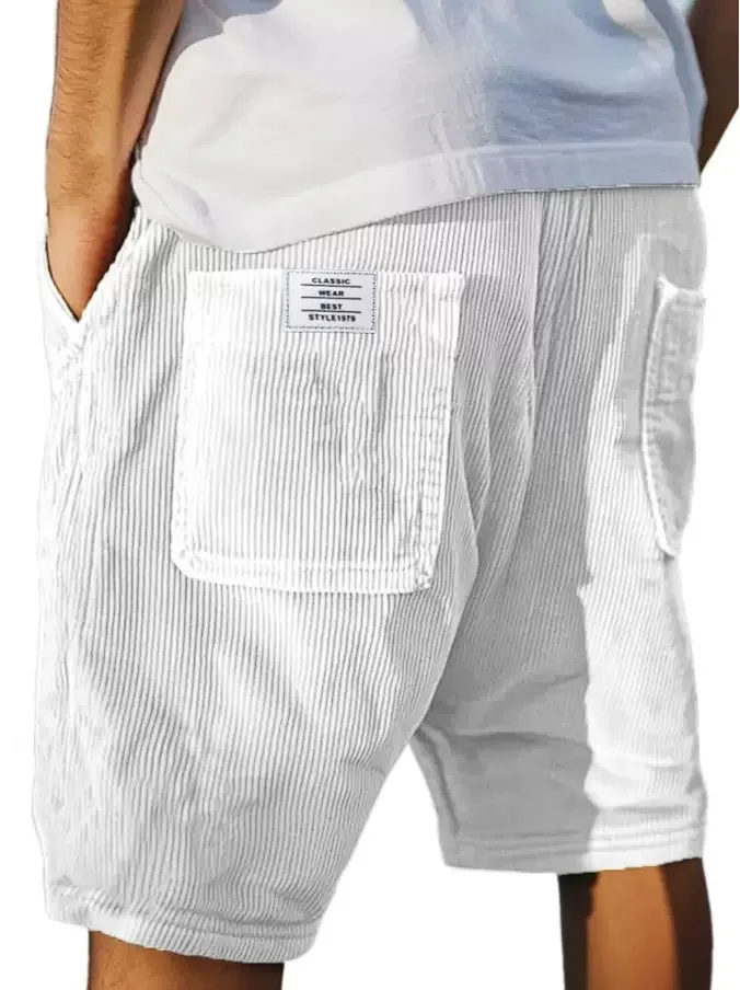 

2025 New Men's Faionable American Sle orts with Multiple kets And Embroidery Retro Corduroy orts for Fitn