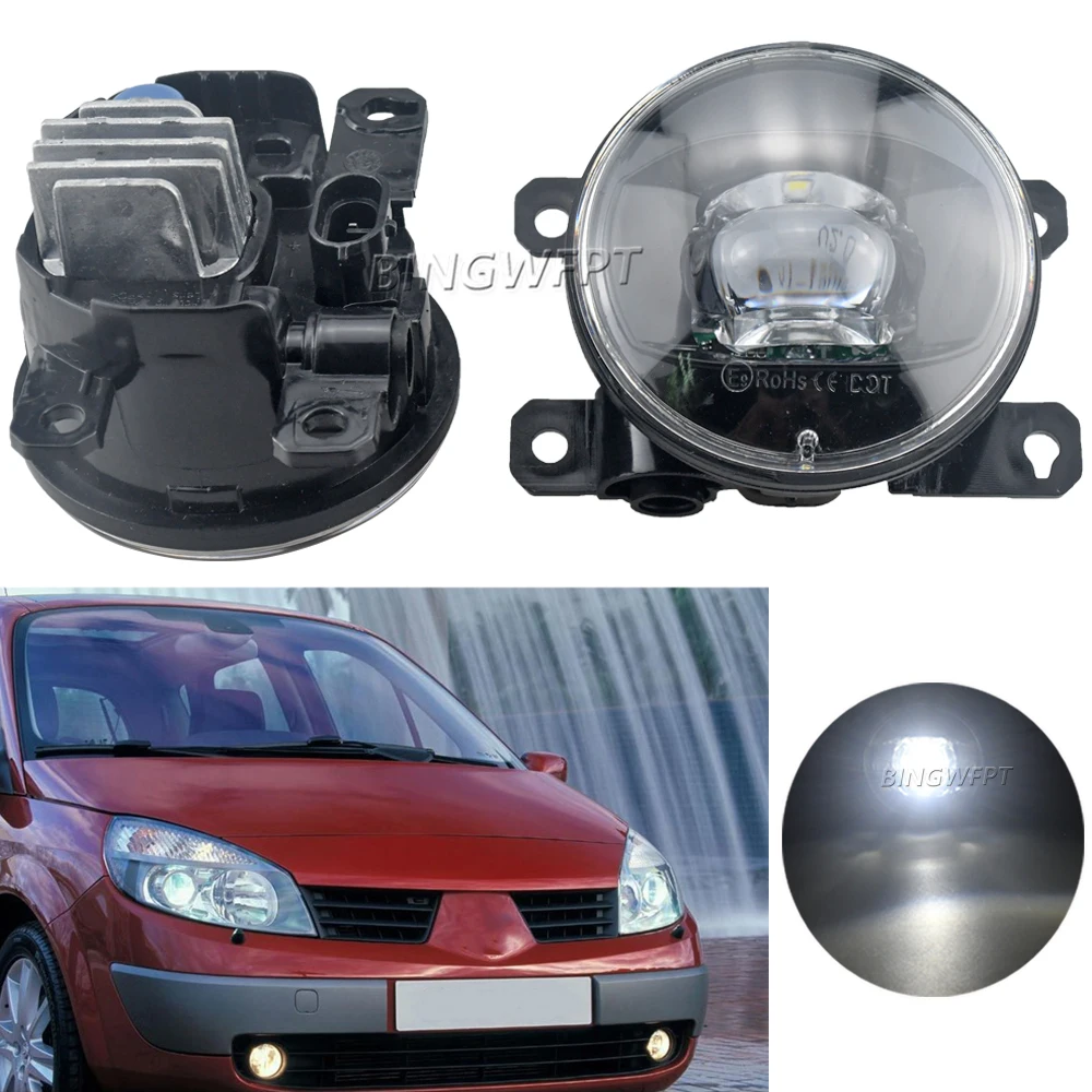 

Fog Light Assembly For Renault SCENIC 2 2003-2015 LED Lens Fog Lamp Daytime Running Light H11 12V