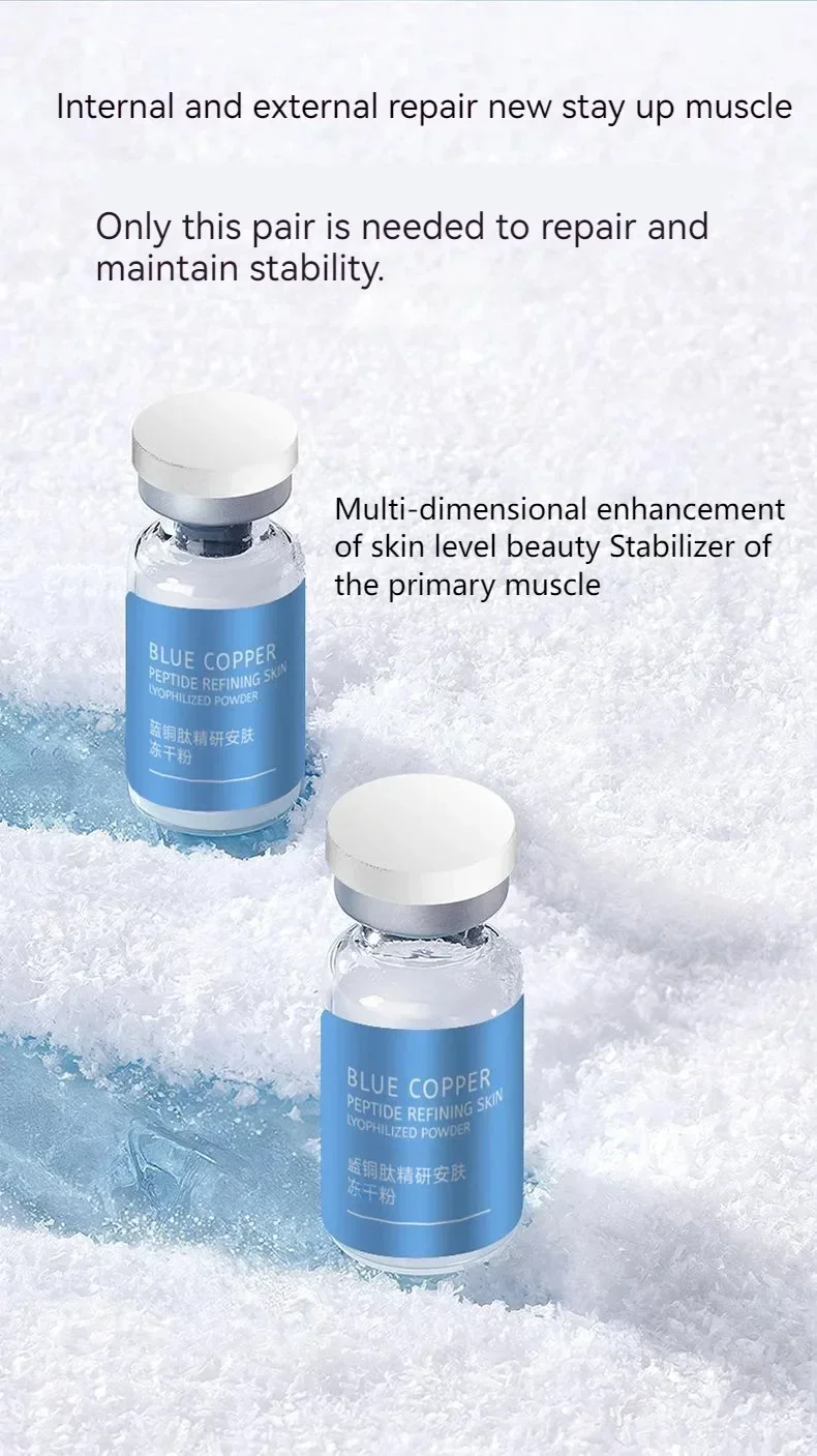 20pcs Blue Copper Peptide Freeze-Dried Powder Set Oligopeptide Anti Wrinkle Essence Shrink Pores Acne Treatment Skincare Serum