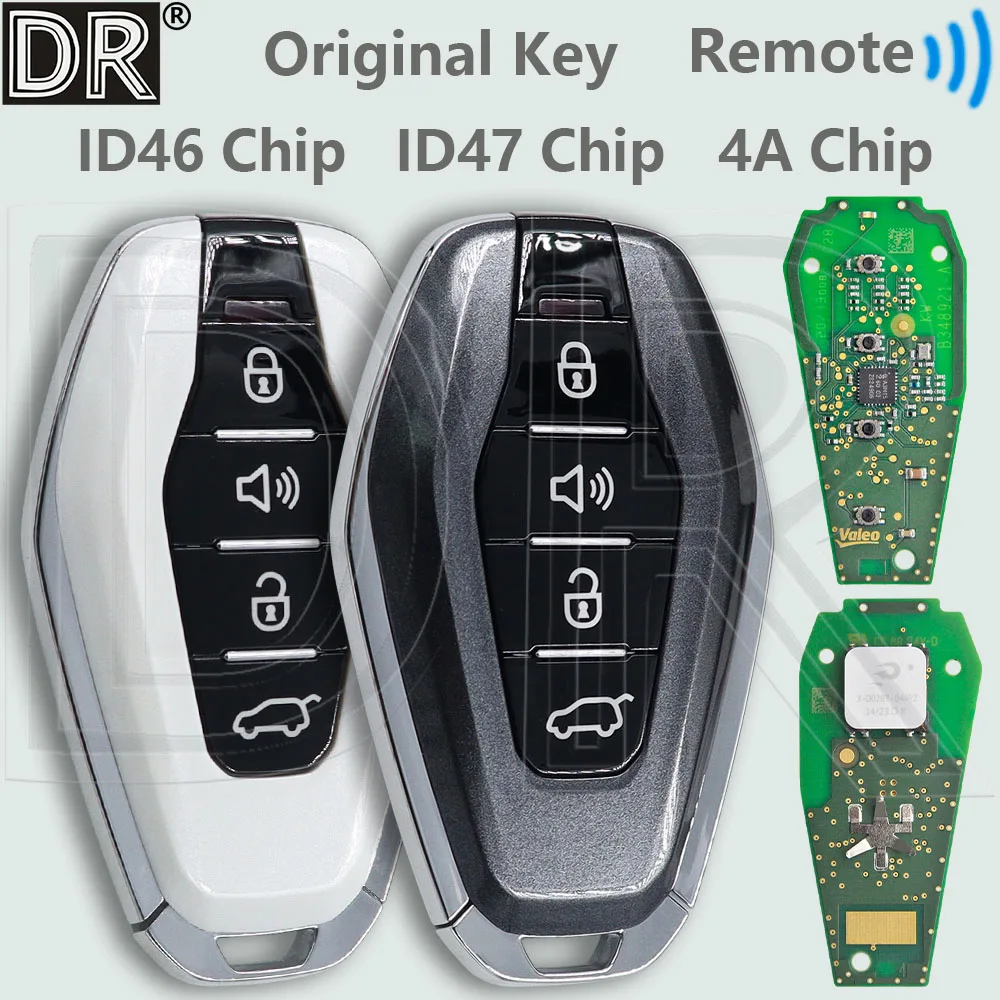 

DR Original ID46/ID47/4A Chip 433MHz Keyless Go Car Remote Key For Jetour X70 X90 Plus X95 X70 Plus Soueast Cowin X3 X5 K60