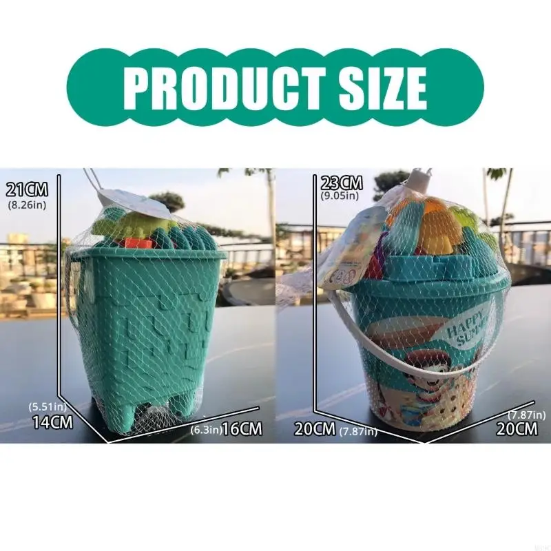 M89C Children Sand Play Play Set 14 / 16pcs avec des pelles sable jouet plage moisissure poisson