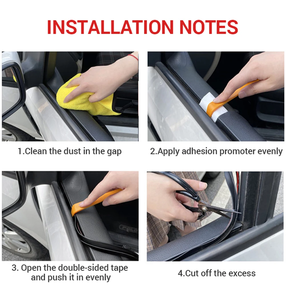 Car Side Window Seal Strip Trim Tool Noise Insulation Auto Door Glass Lift Sealing Strips Edge Rubber Filler V Type Weatherstrip