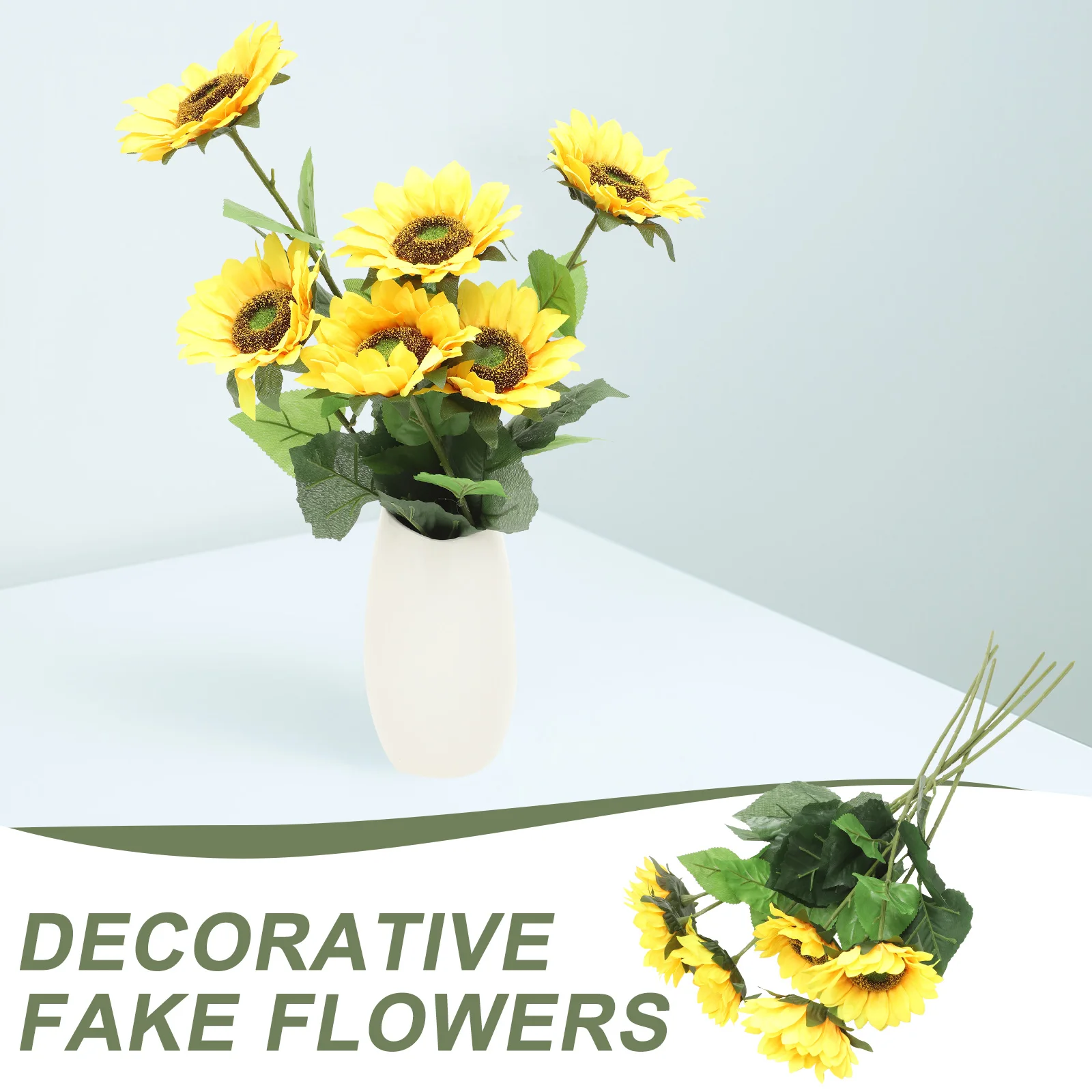 

6 Pcs Plants Simulated Flower Sun Fake Sunflower Stem Decorations for Party Artificial Simulation Flowers Outdoor Home Bride