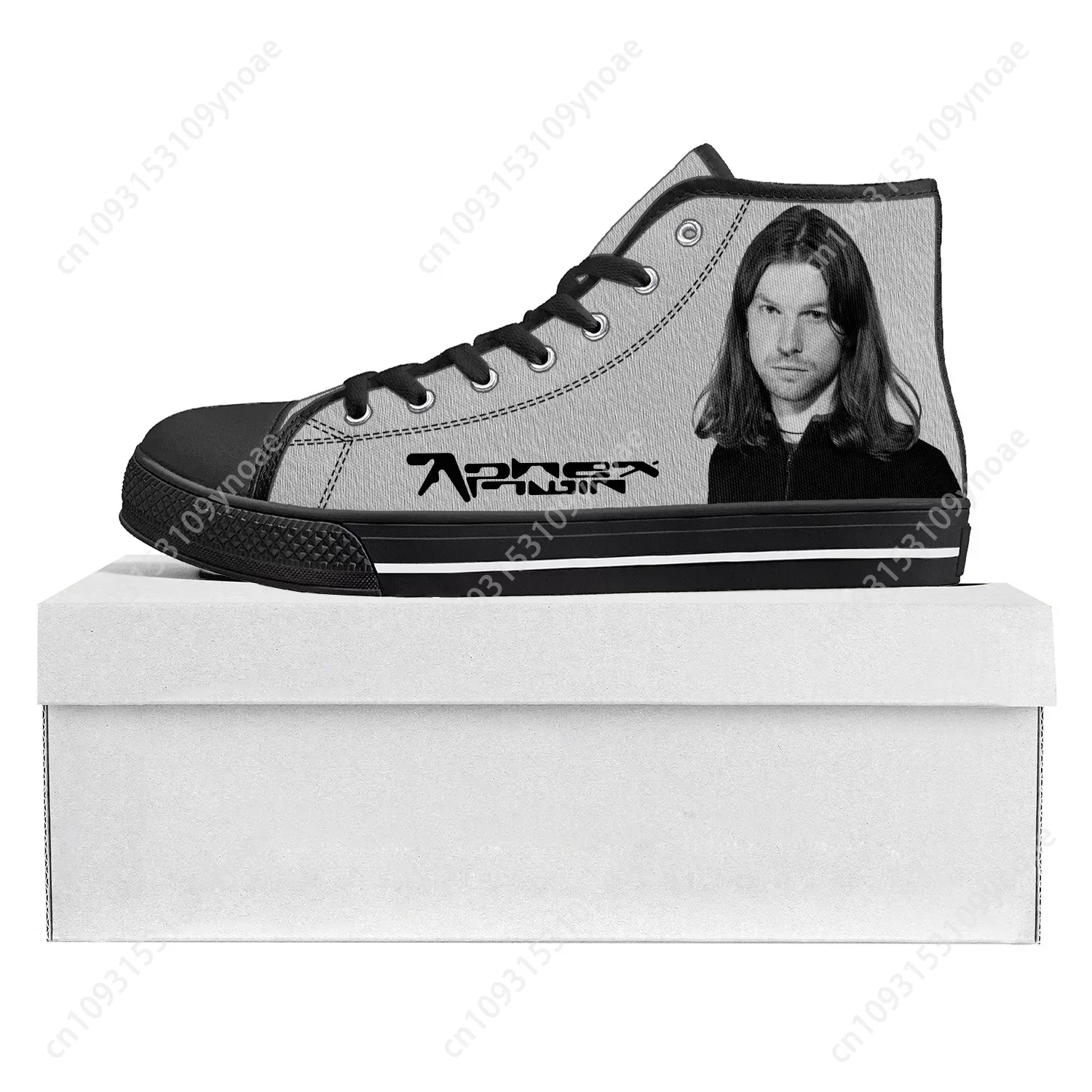 Aphex Twin Electronic Music DJ Mixer High Top High Quality Sneakers Mens Womens Teenager Canvas Sneaker Couple Shoe Custom Shoe