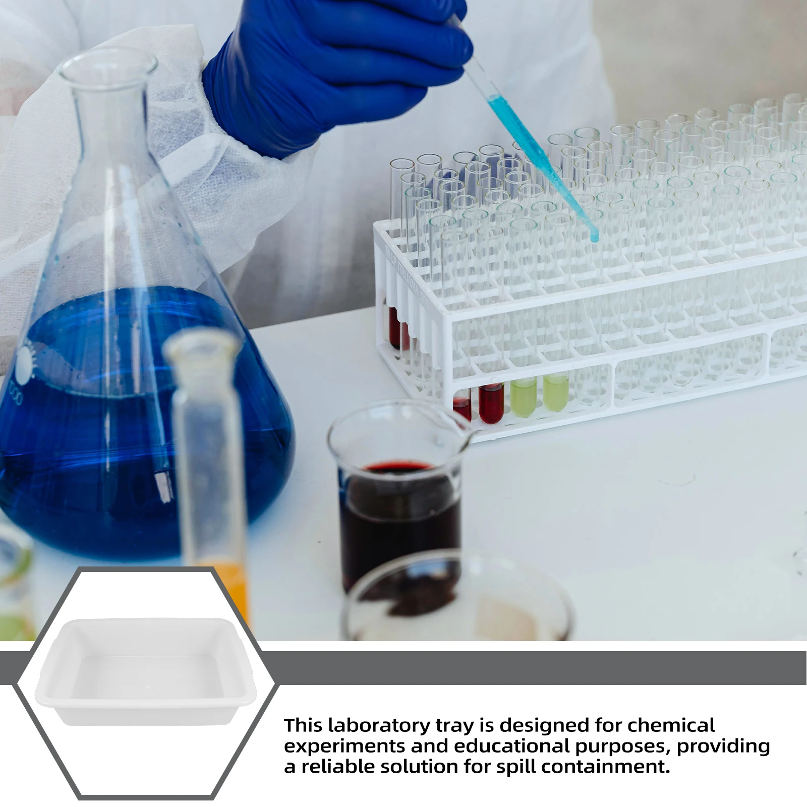 

2 Pcs Chemical Experiment Tray Equipment Experimental Consumables Laboratory Pan Plastic Storage