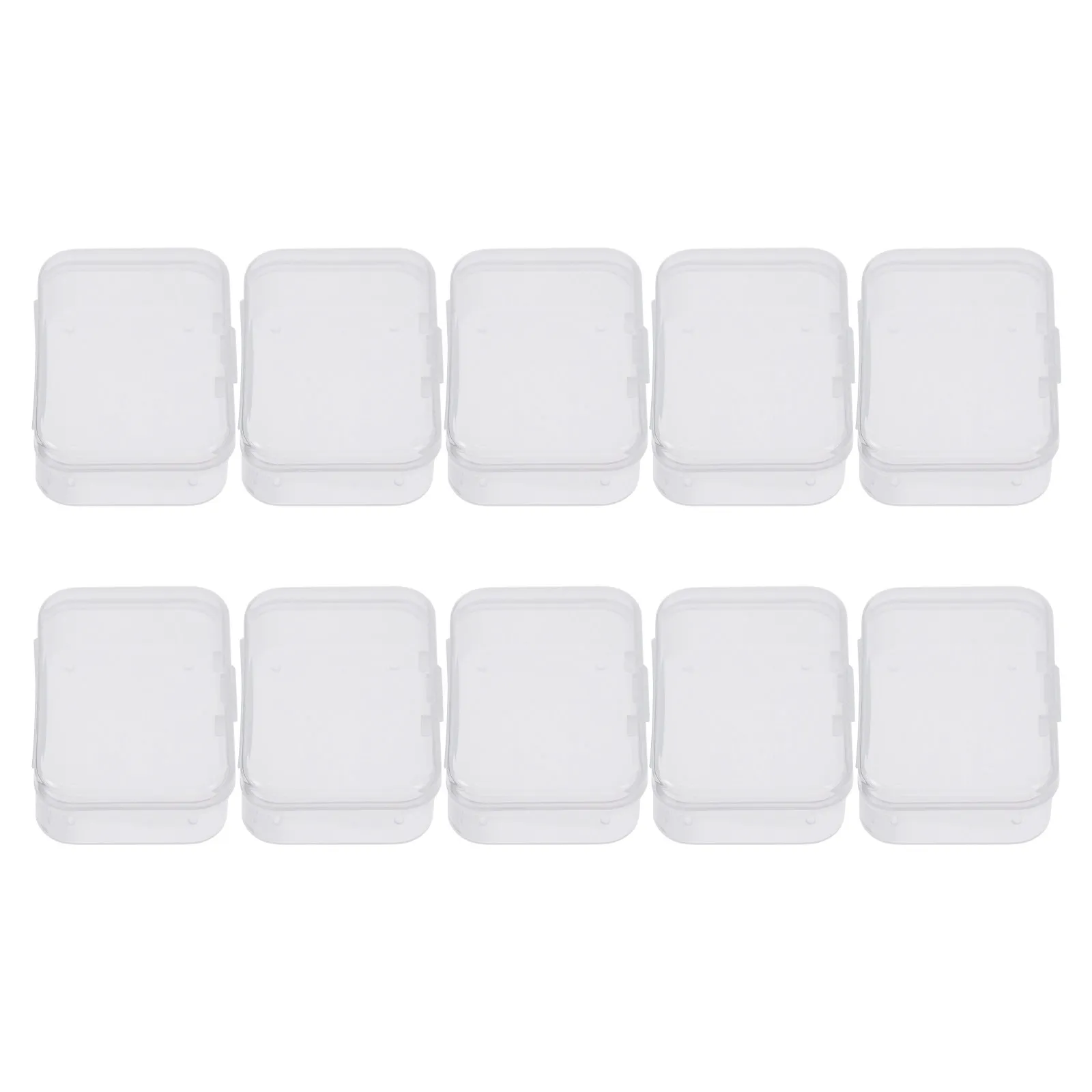 10Pcs Chic Transparent Plastic Storage Boxes Rectangular Shape for Guitar Picks Candies Treats Small Goods Portable Stylish